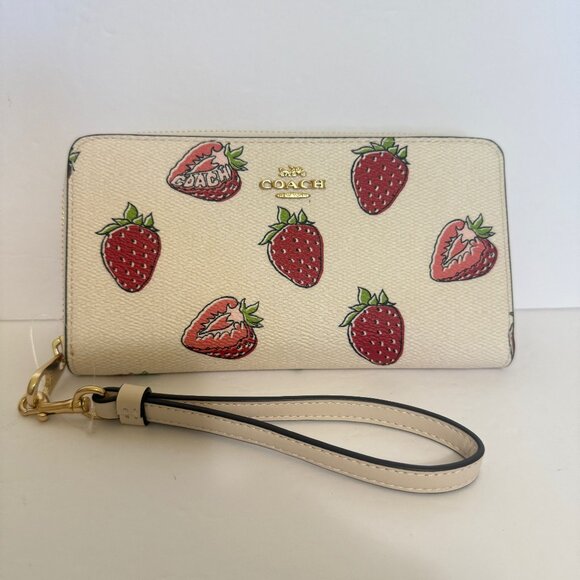 Coach Handbags - coach Long Zip Around Wallet With Strawberry Print cao90